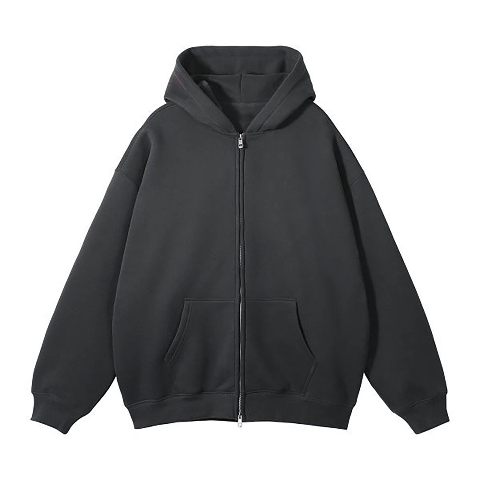 Oversized Hooded Sweatshirt for Men Men's Zipper Hoodie Solid