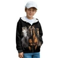 thumbnail image 3 of Chaqlin Classic Horses Zip Up Hoodie for Girls and Teen Girls - kid Fluffy Hoodies Soft Fuzzy Pullover with Pockets for Fall and Winter, 3 of 7