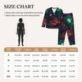 thumbnail image 3 of KLL Red And Green Carnation Print Women's Long Sleeve Pajamas with Pants Sleepwear Loungewear 2 Set-Small, 3 of 7