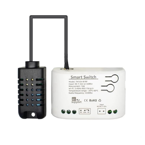 Sensor de Humedad y Temperatura Inteligente con WiFi, Interruptor de Control para el Hogar Inteligente, Aplicación , CC de 7 A 32 V