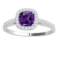 thumbnail image 2 of Aonejewelry 1.20 Ct. Ttw Cushion Shape Amethyst Bridal Set In 10k White Gold, 2 of 4
