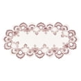 thumbnail image 2 of Mauve Rose Jacquard Peacock Tail European Lace Doily, Placemat (14"x26"), 2 of 4