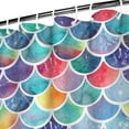 thumbnail image 4 of Under the Sea Mermaid Shower Curtain 72x84in, Waterproof Polyester Fabric with Scale Print and Hooks, Ocean Theme Decor for Girls’ Bathroom, Dorms, or Beach House Use, 4 of 5