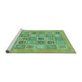 thumbnail image 2 of Ahgly Company Machine Washable Indoor Round Abstract Turquoise Blue Modern Area Rugs, 3' Round, 2 of 4