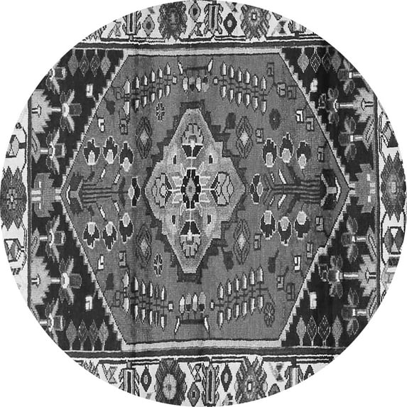 Ahgly Company Indoor Round Persian Gray Traditional Area Rugs, 7' Round