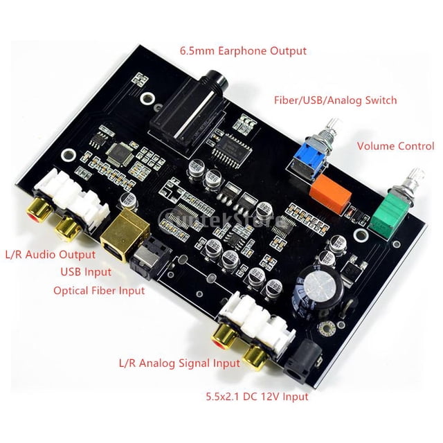 Decodificador de Amplificador de Sonido Perfecl Fibra de 12 V USB Tablero de Decodificación