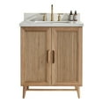 thumbnail image 4 of Fully Assembled 30'' Light Coffee Freestanding Single Sink Bathroom Vanity with Solid Wood Construction and Engineered White Top, 4 of 6