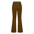 thumbnail image 6 of Idoravan Women's Plus Size Pants Clearance Womens Solid Color Pocket Casual Flare Trousers, 6 of 9
