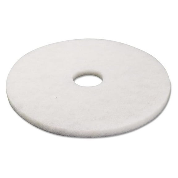 Boardwalk 4017WHI White Polishing Floor Pads - 17 Inch - 5 Pack - Standard Duty - 175-350 RPM - Buffing Pads for Floor Machines