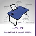 thumbnail image 5 of THE DUO Laptop Workstation for Bed and Sofa - Foldable Laptop Table, Portable Table for Bed, Lap Desk for Working, Reading, Eating - Walnut, 26 x 17.5 inches, 5 of 7
