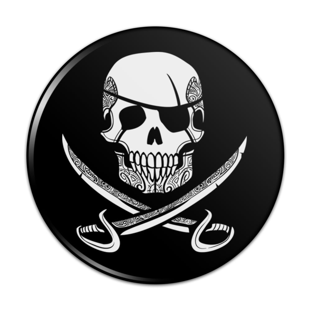 Pirate Skull Crossed Swords Tattoo Design Pinback Button Pin - Walmart.com