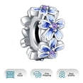 thumbnail image 3 of ROSIANNA 925 Sterling Silver Charm for Bracelets Blue Pansy Flower Spacer Charms Women Bracelet Spacer Charms, 3 of 7
