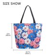 thumbnail image 5 of FORMRS Womens Canvas Tote Bag with Zipper Inner Pocket Shoulder Handbag, Pink Flowers Pattern, 5 of 7
