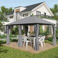 thumbnail image 3 of Canddidliike 10' x 13' Outdoor Patio Shade, Canopy Shelter with 6 Removable Sidewalls & Steel Frame for Garden, Lawn, Backyard & Deck, Gray+Black, 3 of 16