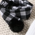 thumbnail image 5 of sususu Toddler Girls Ribbed Knit Top with Plaid Skirt and Scarf Three Piece Outfits Set Long Sleeve Solid Color Casual Wear ,Black,1-2 Years, 5 of 8