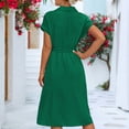 thumbnail image 4 of Baikeli Cheap Dress Summer Dresses for Women 2024 Lapel Neck Sundress Bandage Tunic Outfits Solid Color Dresses Beach Vacation Dress Summer Dresses, 4 of 6