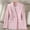 Pink, variant on Uaswgudfs Structured Double-Breasted Coat with Notched Lapel & Flap Pockets for Tailored Professional Elegance