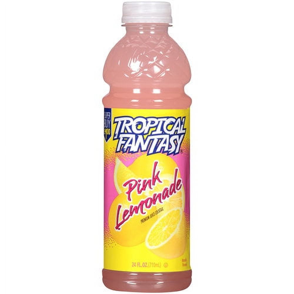 (10 pack) Tropical Fantasy Pink Lemonade Premium Juice, 24oz