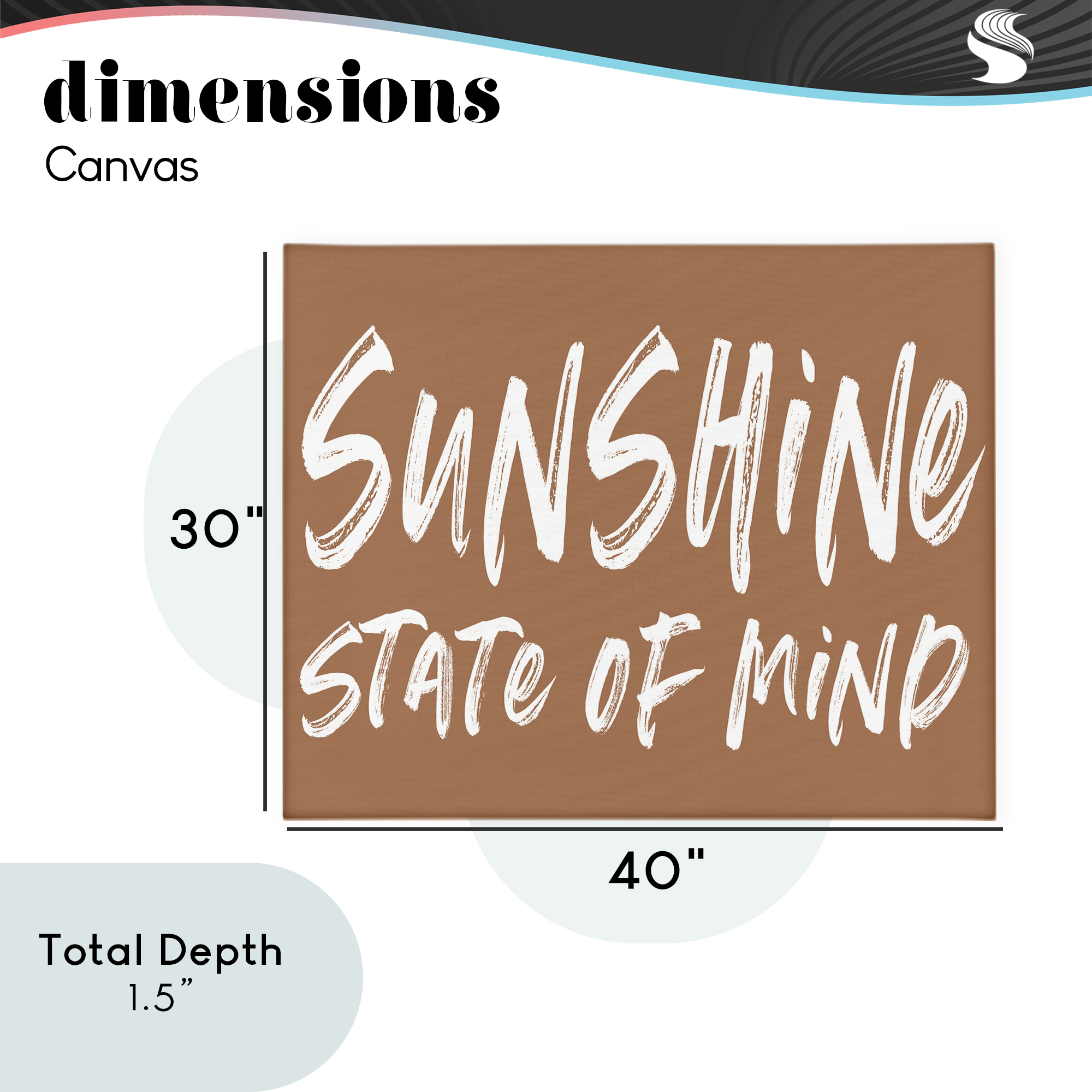 Summery Sunshine State Of Mind Canvas Wall Art, design by Lettered and Lined