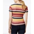thumbnail image 2 of Red Yellow Striped Small Junior V-Neck Side-Tie Knit Top $30 S, 2 of 2