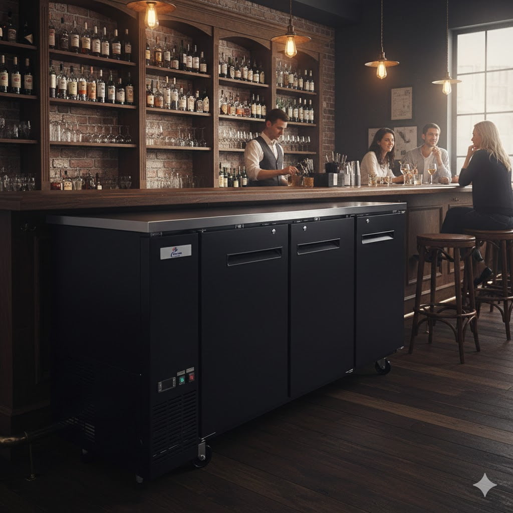 72" Commercial Back Bar Cooler,20Cu.Ft Triple-Door Beverage Refrigerator with LED Lighting & Auto Defrost