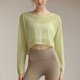 thumbnail image 3 of Traje de Yoga fino con protección solar para mujer, Top de entrenamiento de Pilates de manga larga, blusa holgada para Fitness, Camiseta deportiva para correr, otoño, 3 of 4