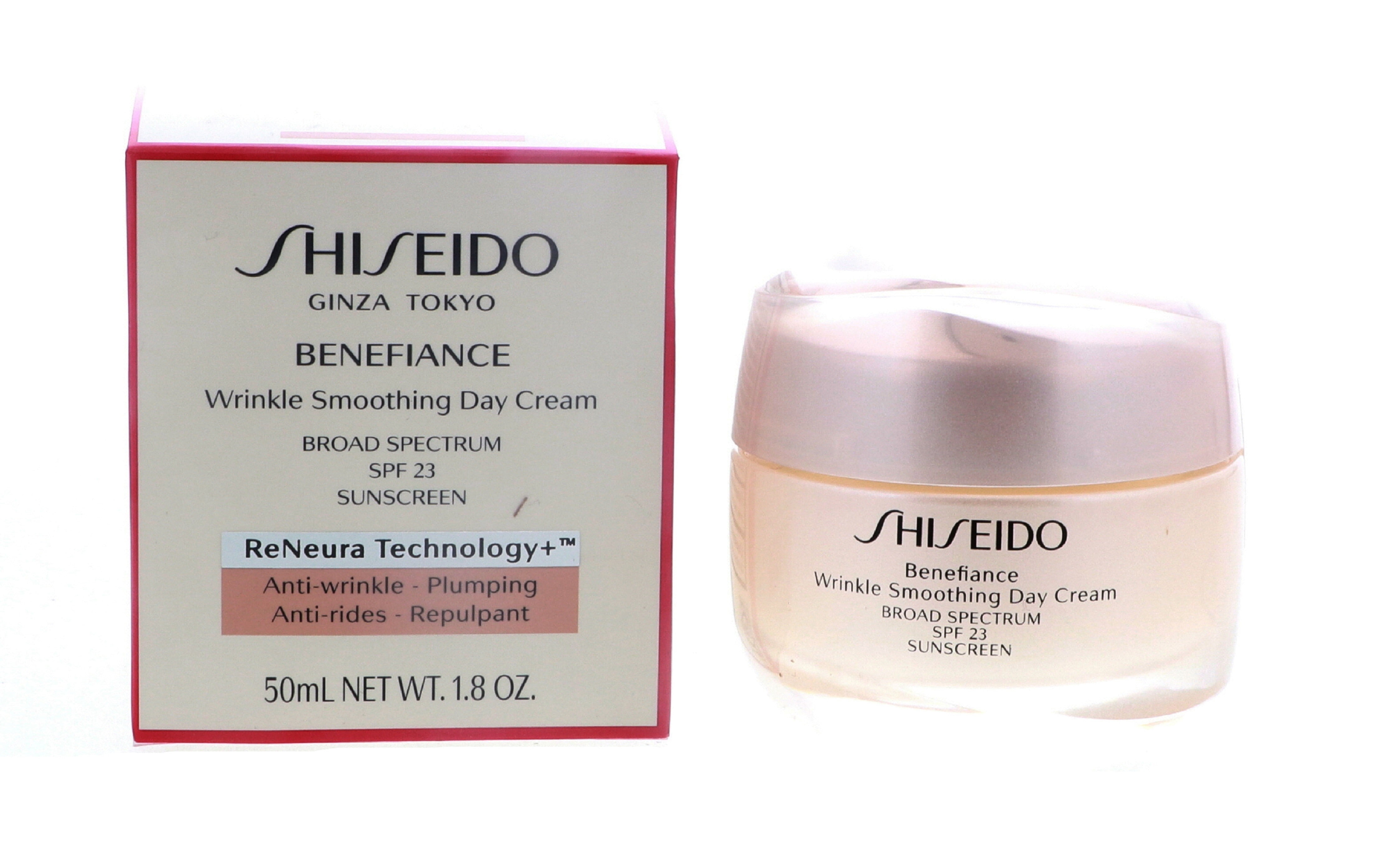 Shiseido Ginza Tokyo Benefiance Wrinkle Smoothing Day Cream broad Spectrum SPF 23 Sunscreen. Shiseido benefiance wrinkle smoothing