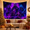 thumbnail image 3 of Menacing Skeletal Figures with Figure Towering Skeleton Wearing, Spooky Gothic for Gothic Decor Fans, Dark Art Decor, Halloween Gift, Tapestry Wall Hanging for Bedroom and Dorm, 3 of 7