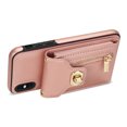 thumbnail image 3 of ELEHOLD for Apple iPhone XS Max Zipper Pocket Case, Flip PU Leather Wallet Crossbody Shoulder Strap Lanyard Case with Credit Card Holder Women RFID Blocking Protective Purse Cover, rosegold, 3 of 6