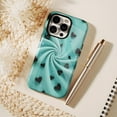 thumbnail image 6 of Black Hearts Glitter Mint Green iPhone Case Compatible with iPhone 11/12/13/14/15/16 (Pro Max/Plus) - Stylish Cover for Women Men, Valentine’s Day Gift Idea, 6 of 9