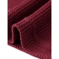 thumbnail image 5 of Agnes Orinda Women's Plus Size Mother's Day Waffle Tunic Tops Button Decor V Neck Roll Short Sleeve Summer Tshirt Casual Blouse 3X Dark Wine, 5 of 6