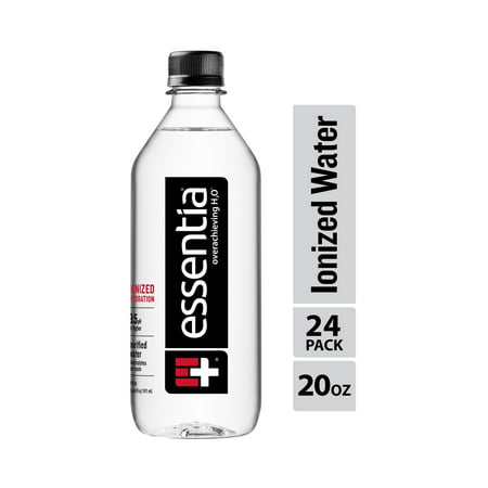 Essentia Water; 20-oz. Bottles; Case of 24; Ionized Alkaline Bottled Water; Electrolyte Infused for Smooth Taste; pH 9.5 or Higher; 99.9-Percent Pure, Overachieving H2O for the Doers and (Best Ph For Drinking Water)