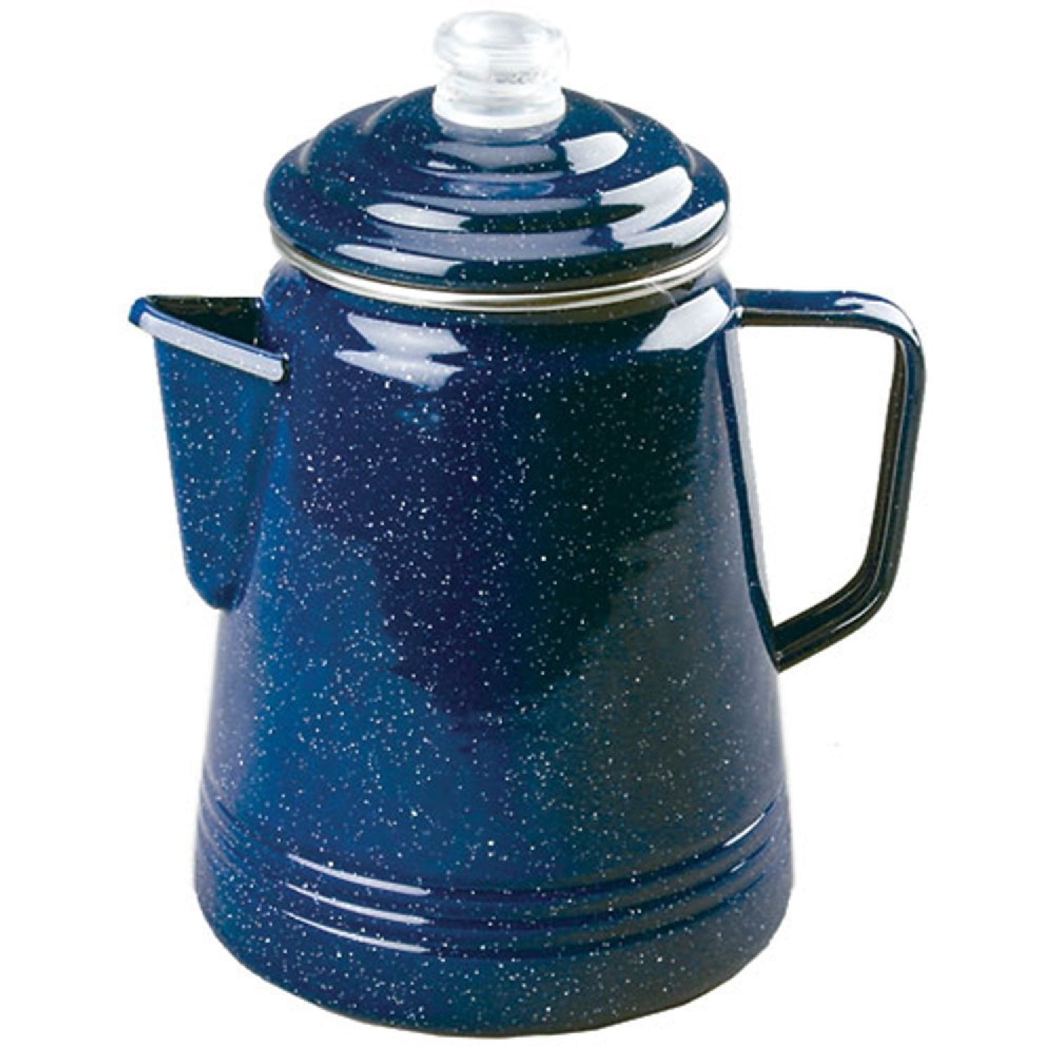 Coleman Coffee Percolator 9-Cup Pot - Camping Enamelware Aluminum