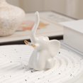 thumbnail image 2 of Modern Ceramic Elephant Figurine Elegant Home Ring Holder for Living Room Bookshelf and Desk Display, 2 of 4