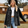 thumbnail image 2 of FJUCHAI Girls Oversized Denim Jacket Female Long Sleeve Jean Jacket Coats Boyfriend Jean Coat Jeans Jacket for Girls S-XXL, 2 of 9