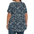 thumbnail image 6 of Otvok Womens Plus Size Tops Crew-Neck Short-Sleeved Pleated Loose Blouses, 6 of 6
