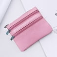 thumbnail image 2 of BE-TOOL Mini Pouch Wallet with Key Ring Zipper Multifunctional Card Case Leather Coin Purse for Men Women Gifts Pink, 2 of 3