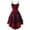 v#70Red185, variant on Rggeeun Women Floral Graphic Corset Dress Square Neck Tie-Front Lace Hem Sleeveless High Low Dress Party Night Leisure,Red,L
