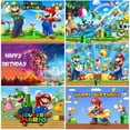 thumbnail image 2 of Fondo de juego Super Mario Bros. Fiesta infantil Cumpleaños Tema de héroes hermanos Personaje Baby Shower Fondo Foto Banner Accesorios, 2 of 5