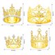 thumbnail image 2 of 4 Piezas TUNC Mini Tiara Corona de Perlas de Cristal Dorado Estilo Clásico, 2 of 5
