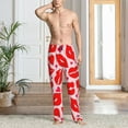 thumbnail image 2 of Kdxio Lips Kiss Pattern Men's Pajama Pants, Elastic Waist with Drawstring and Pockets, Comfortable Loungewear-Small, 2 of 6