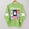 thumbnail image 3 of Spooky Season Sweatshirt Womens Ghost Graphic Pullover Crew Neck Long Sleeve Loose Fit Casual Fall Tops Ribbed Cuffs and Hem Cute Halloween Long Sleeve Sweatshirt, 3 of 7