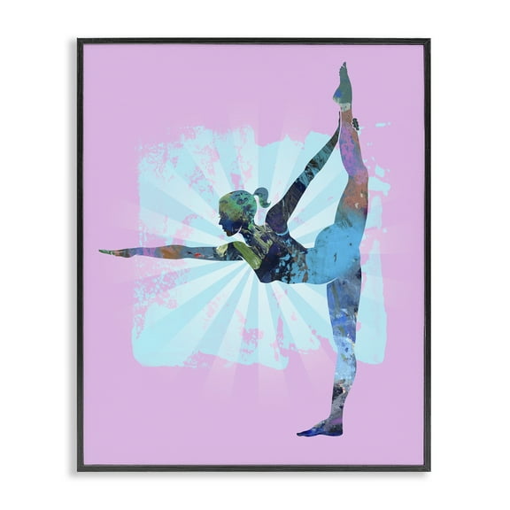Stupell Industries Stretching Mindful Exercise Sports Painting Black Framed Art Print Wall Art, 11 x 14