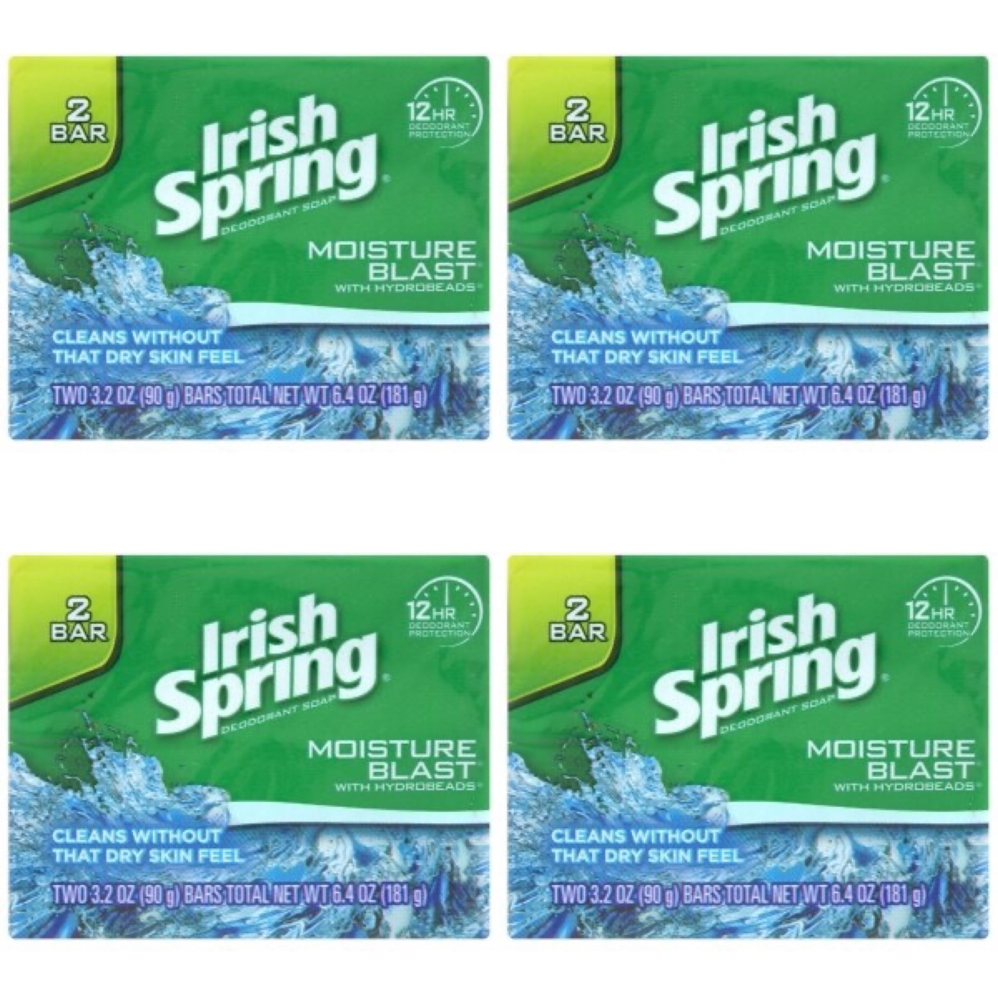 Irish Spring Moisture Blast Soap 10 Bars Total 3.2 oz Each