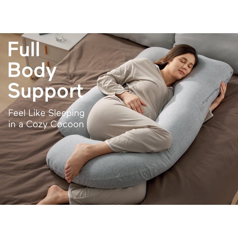Momcozy U-Shaped Pregnancy Pillow, 57 Inch with Cotton Cover photo 2
