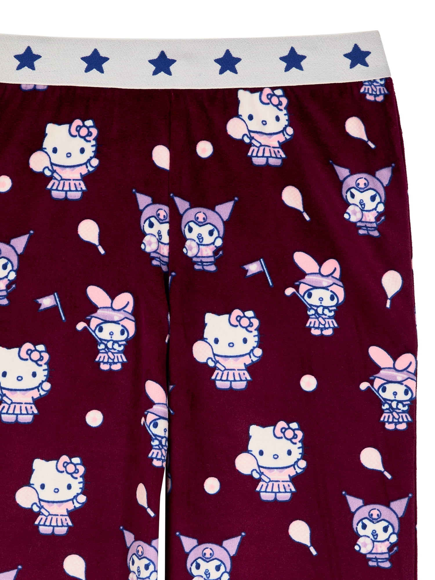 Wonder Nation x Hello Kitty Girls Long Sleeve Top and Sleep Pant Pajama Set, 2-Piece, Sizes 4-18