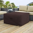 thumbnail image 2 of COVERS&ALL Square Ottoman Cover, Heavy Duty 18 Oz Waterproof UV & Weather Resistant Patio Garden Furniture Stool Protector Indoor Outdoor with Air Vents & Drawstrings (21" L x 21" W x 17" H, Coffee), 2 of 6