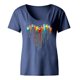 thumbnail image 4 of Fiudx Ofertas Del Día Mujer Verano Sexy Cuello En V Estampado Degradado Regular Mujer Manga Corta, 4 of 4