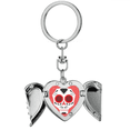 thumbnail image 1 of Llavero de alas de ángel en forma de corazón Unbranded ilustración con calavera de ojos rojos, 1 of 3