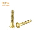 thumbnail image 3 of Uxcell Wood Screws M3 x 20mm Slotted Round Head Brass Self-Tapping Screw WoodWorking Screw 60 Pack, 3 of 6